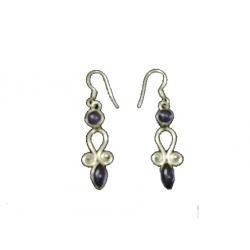 Earring0035-Nice Earring made with Beautiful Amethyst Stone and Silver